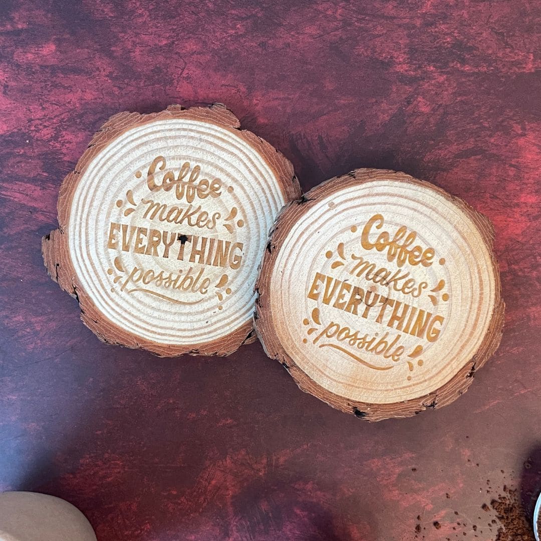 Engraved Wooden Coaster Set - Inspirational Quote Gift